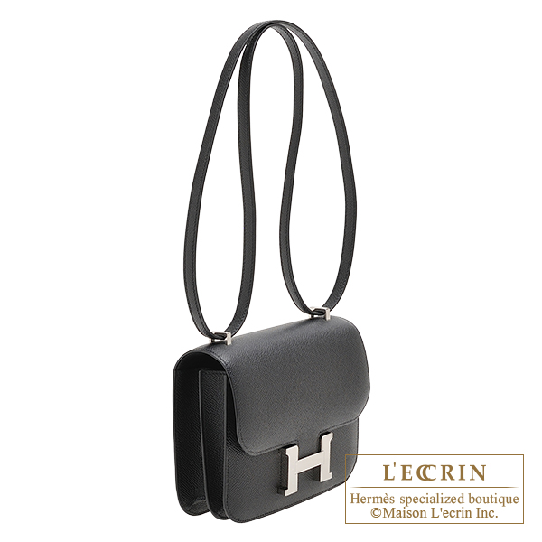 Hermes Constance mini Black Epsom leather Silver hardware | L