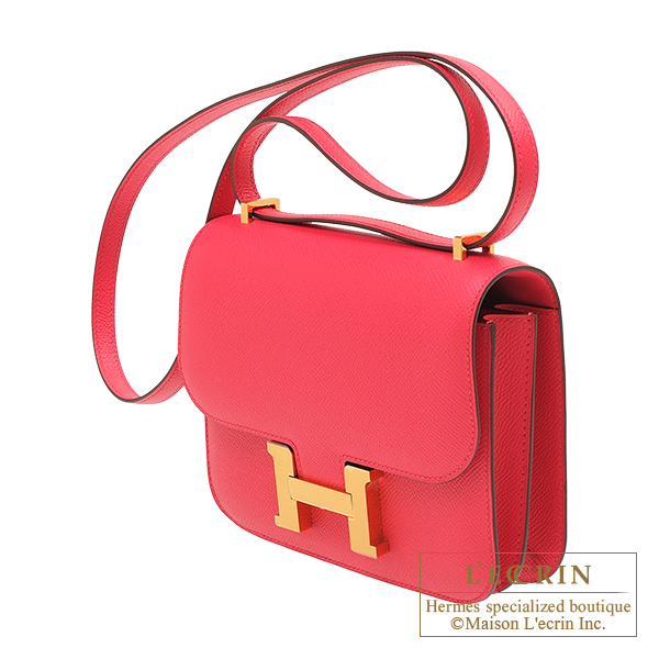 Hermes Constance 18 Rose Extreme Mini Bag Gold Hardware Epsom