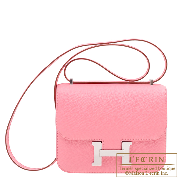 Hermes　Constance mini　Rose confetti　Epsom leather　Silver hardware