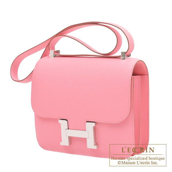 Hermes Constance 24 in Rose Confetti: Epsom