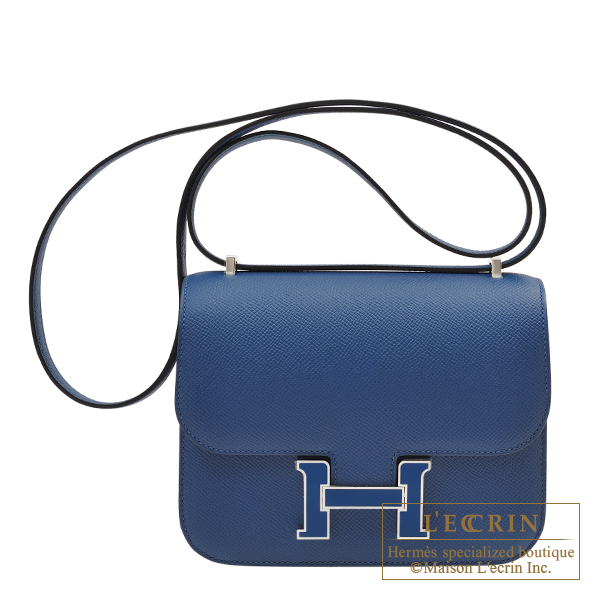 Hermes　Constance mini　Deep blue　Epsom leather　Silver hardware