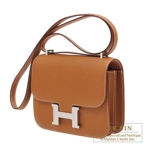 Hermes Constance mini Vert criquet Epsom leather Silver hardware