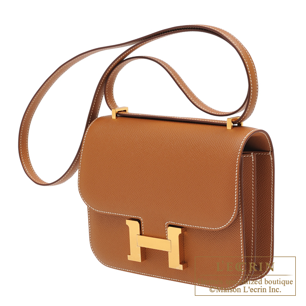 Hermes Constance mini Blue brume Epsom leather Silver hardware