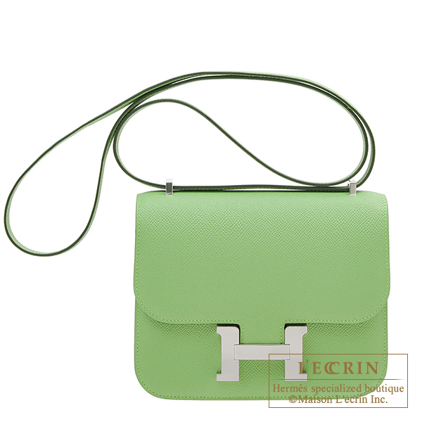 Hermes　Constance mini　Vert criquet　Epsom leather　Silver hardware