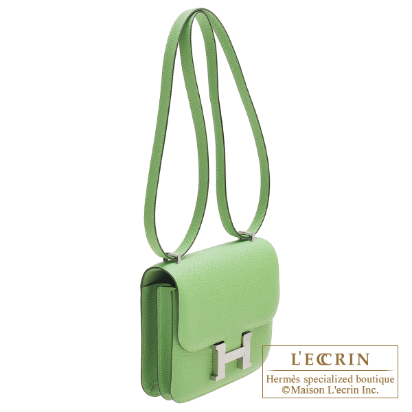 Hermes Constance mini Vert criquet Epsom leather Silver hardware