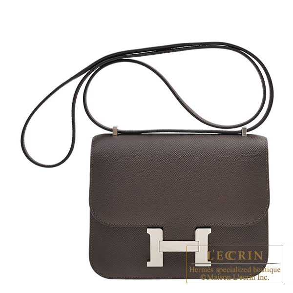 Hermes Constance mini Ebene Epsom leather Silver hardware