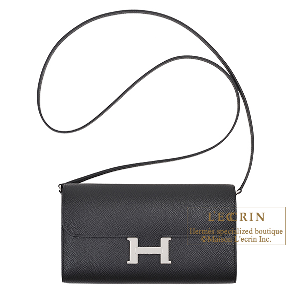 Hermes　Constance Long To Go　Black　Epsom leather　Silver hardware