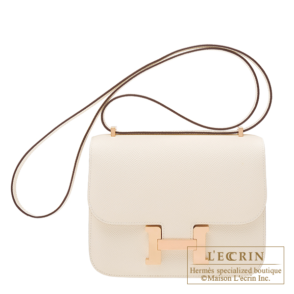 Hermes　Constance mini　Nata　Epsom leather　Rose gold hardware