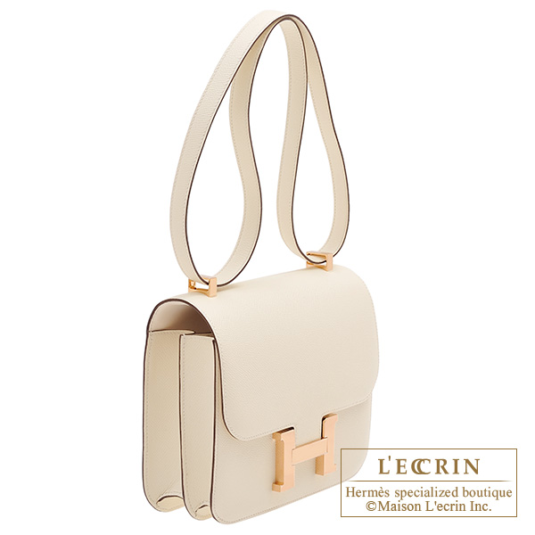 Hermes Constance 24 Nata Epsom leather Rose gold hardware