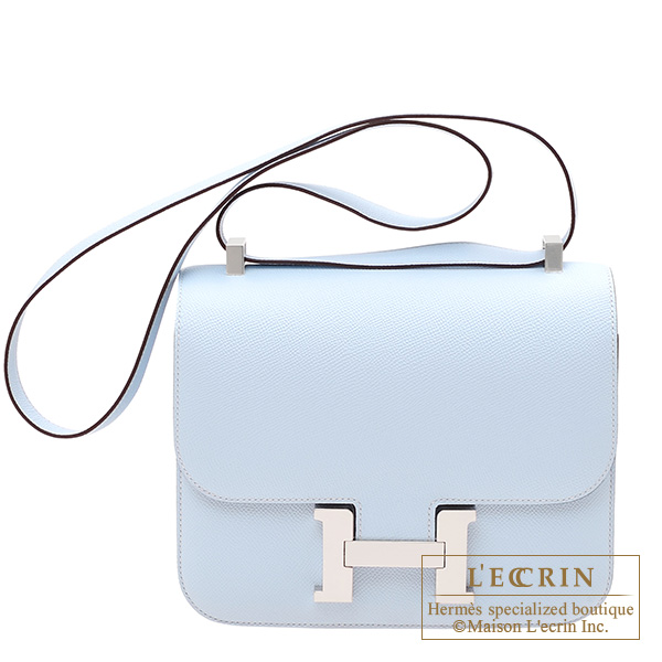 Hermes　Constance 24　Blue brume　Epsom leather　Silver hardware