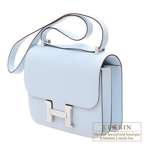 Hermes Blue Lin Constance MM 24cm Epsom Leather Bag QY02183