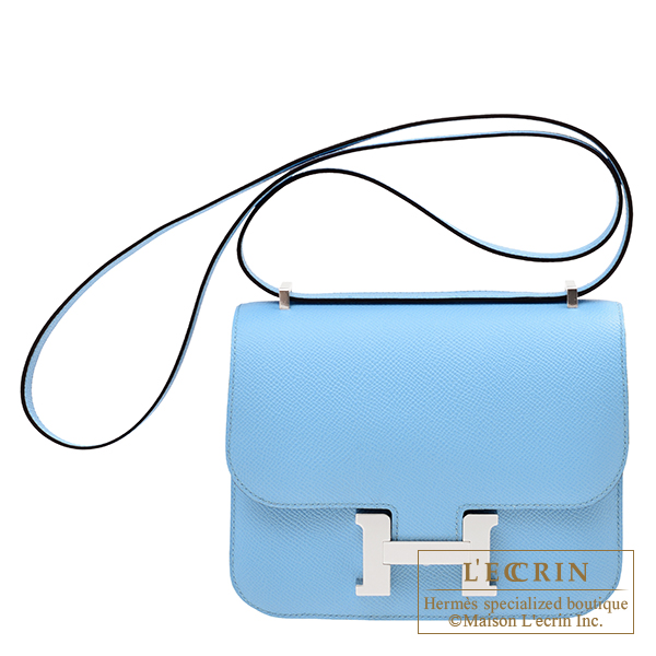 Hermes Constance mini Celeste Epsom leather Silver hardware