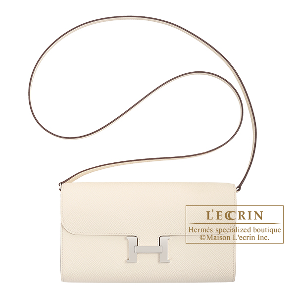 Hermes Constance Long To Go Wallet In Nata And Gold Hardware at