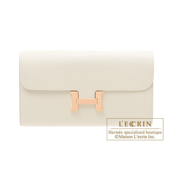 Hermes Constance Long To Go Wallet Black Rose Gold Hardware Epsom