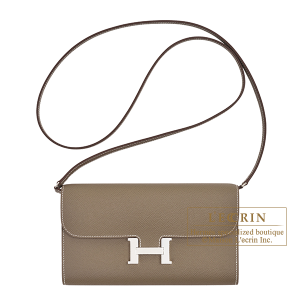 Hermes　Constance Long To Go　Etoupe grey　Epsom leather　Silver hardware