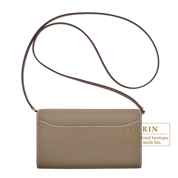Hermes Constance Long To Go Etoupe grey Epsom leather Silver hardware