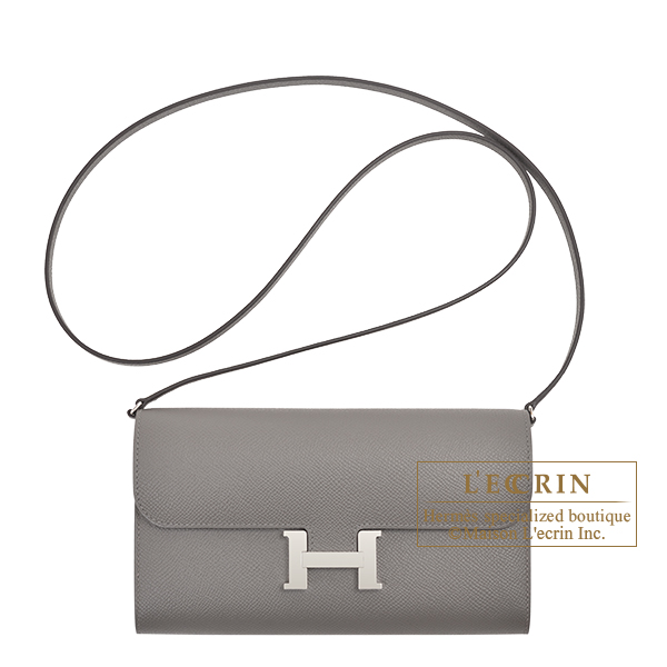 Hermes Constance Long To Go Gris meyer Epsom leather Silver hardware