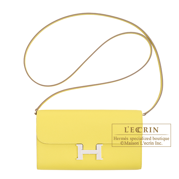 Hermes　Constance Long To Go　Jaune citron　Epsom leather　Silver hardware