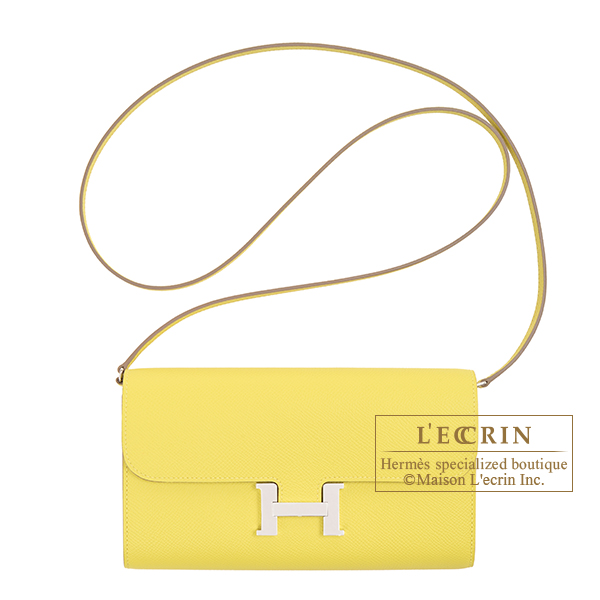 Hermes　Constance Long To Go　Jaune citron　Epsom leather　Silver hardware