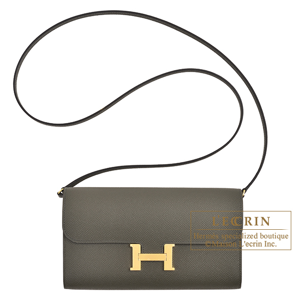 Hermes　Constance Long To Go　Vert gris　Epsom leather　Gold hardware