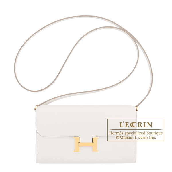 Hermes　Constance Long To Go　Gris pale　Epsom leather　Gold hardware