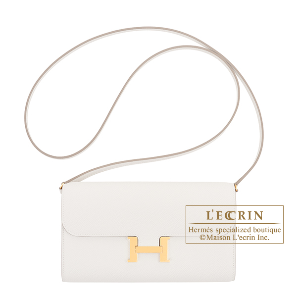 Hermes Constance Long To Go Gris pale Epsom leather Gold hardware