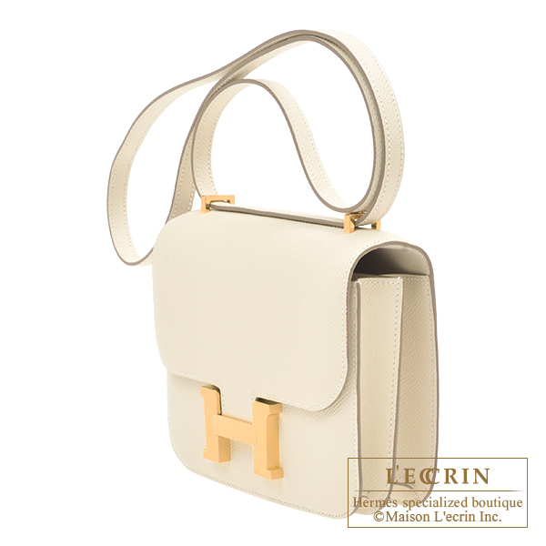 Hermes Constance 18 Mini Craie Epsom Rose Gold Hardware #A