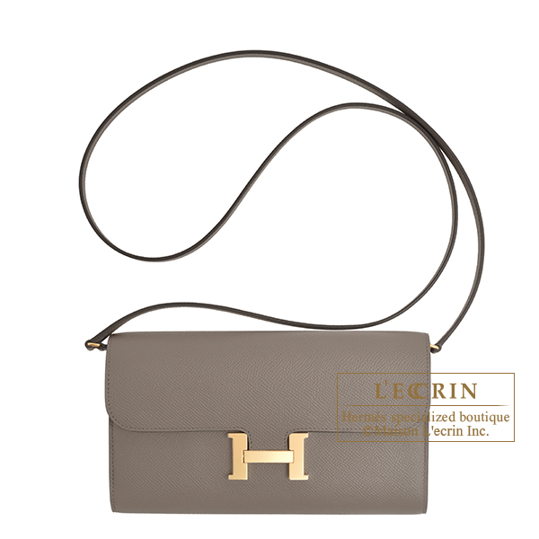 Hermes　Constance Long To Go　Etain　Epsom leather　Gold hardware