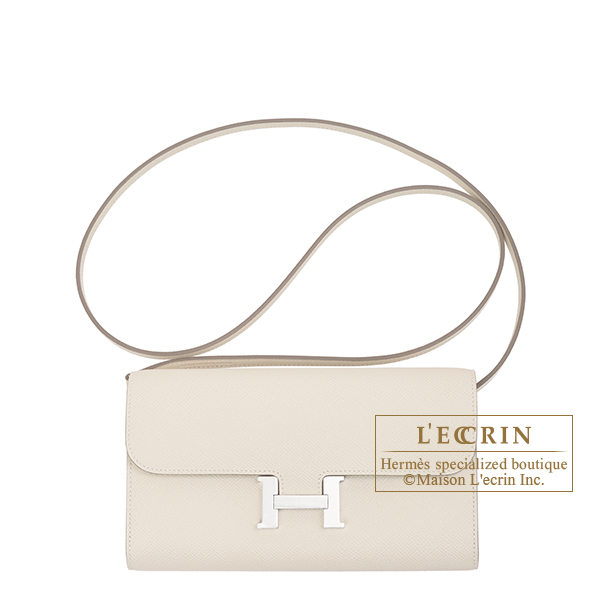 Hermes　Constance Long To Go　Craie　Epsom leather　Silver hardware