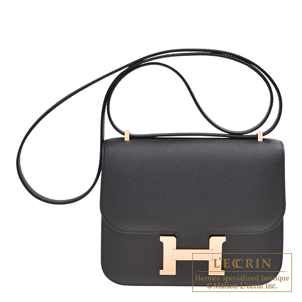 Hermes　Constance mini　Mirror　Black　Epsom leather　Rose gold hardware