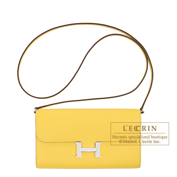 Hermes　Constance Long To Go　Jaune de naples　Epsom leather　Silver hardware