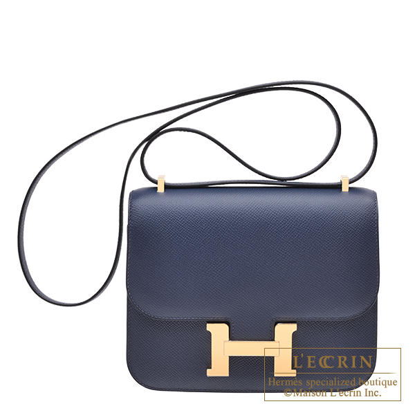 Hermes　Constance mini　Mirror　Blue navy　Epsom leather　Gold hardware