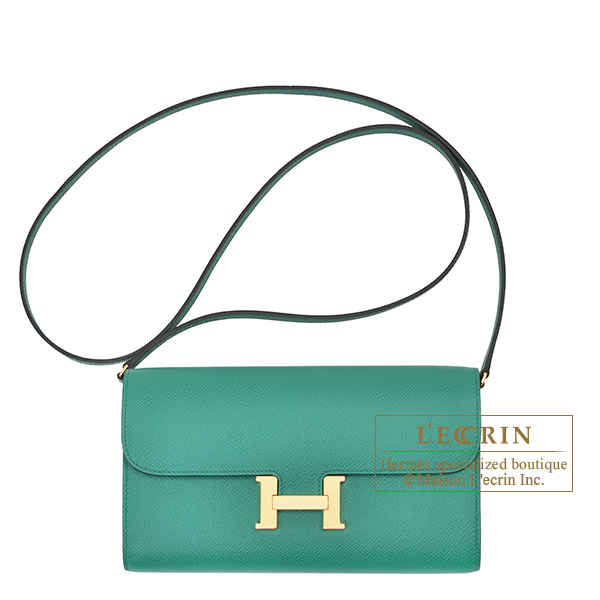 Hermes　Constance Long To Go　Vert jade　Epsom leather　Gold hardware