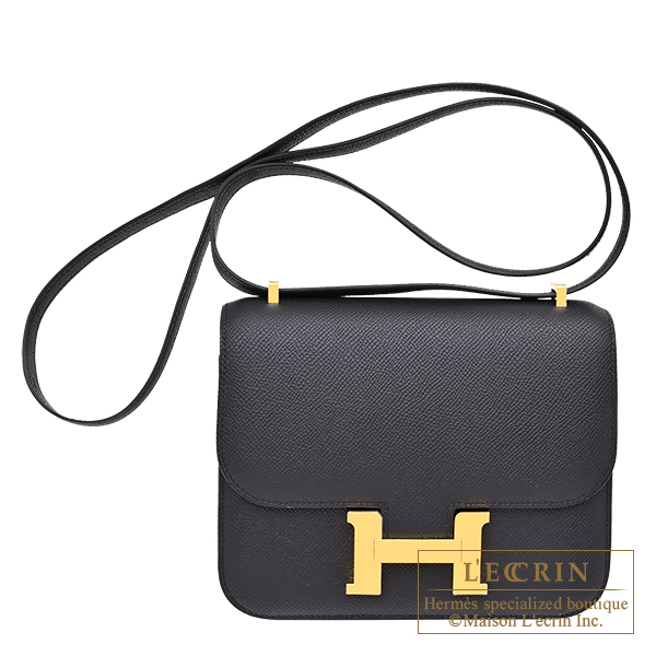 Hermes　Constance mini　Mirror　Black　Epsom leather　Gold hardware