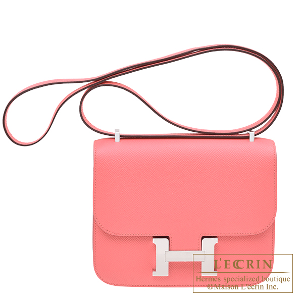 Hermes　Constance mini　Mirror　Rose azalee　Epsom leather　Silver hardware