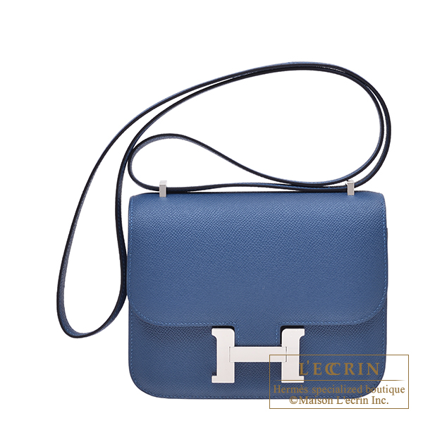 Hermes　Constance mini　Mirror　Blue tie　Epsom leather　Silver hardware