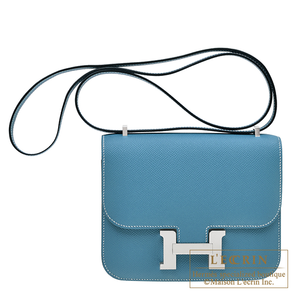 Hermes　Constance mini　Mirror　New blue jean　Epsom leather　Silver hardware