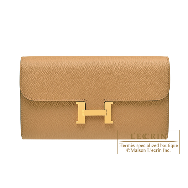 Hermes Constance Long To Go Biscuit Epsom leather Gold hardware