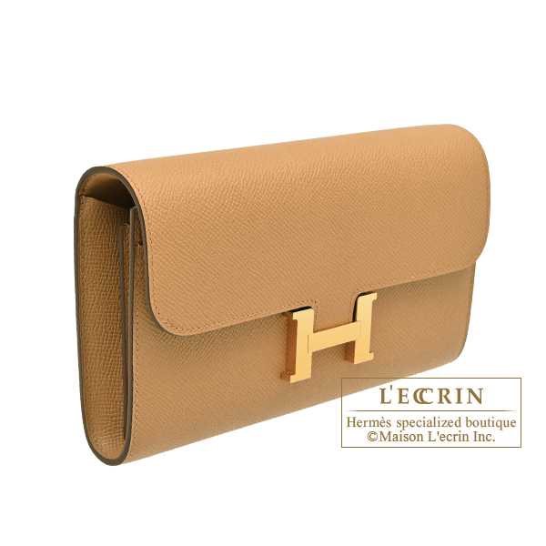 Hermes Constance Long To Go Biscuit Epsom leather Gold hardware
