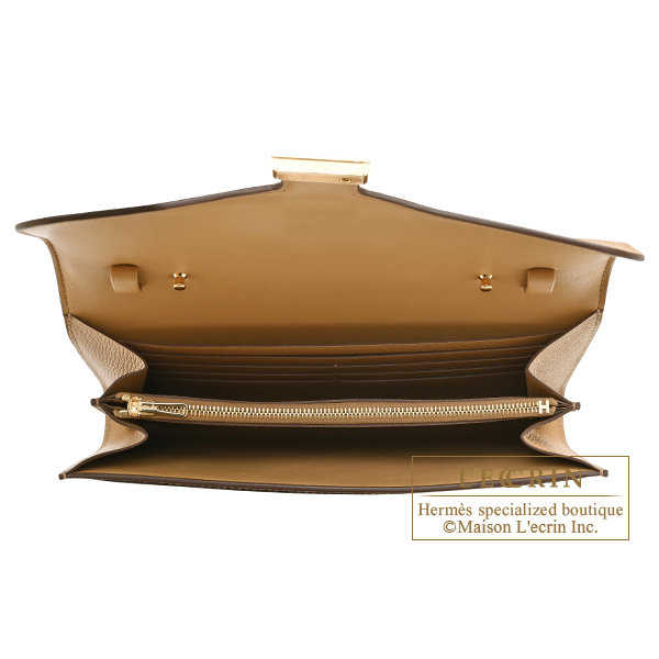 Hermes Constance Long To Go Biscuit Epsom leather Gold hardware