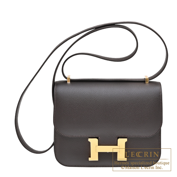 Hermes　Constance mini　Mirror　Bai brun　Epsom leather　Gold hardware
