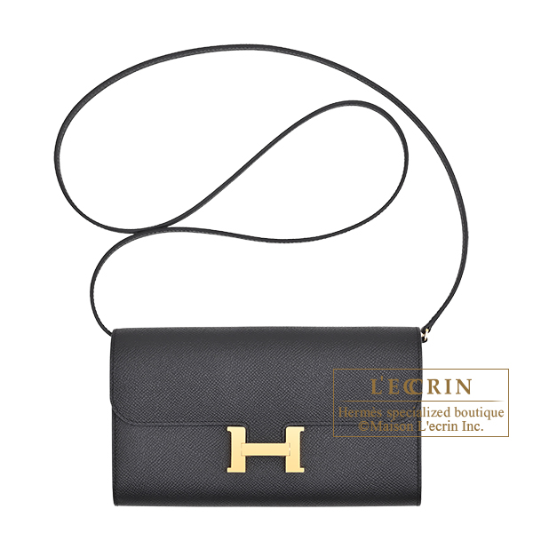 Hermes Constance Long To Go Black Epsom leather Gold hardware