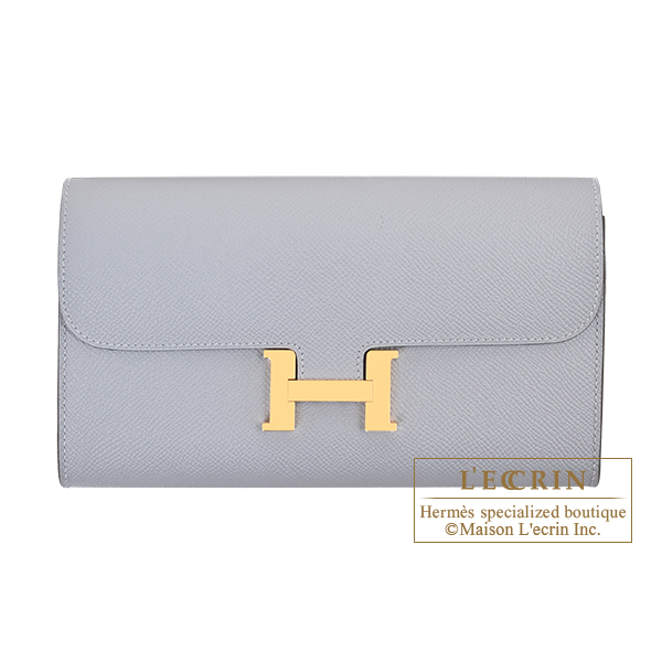 Hermes Constance Long To Go Gris pantin Epsom leather Gold hardware