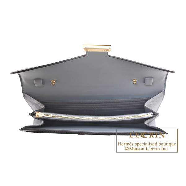 Hermes Constance Long To Go Gris pantin Epsom leather Gold hardware