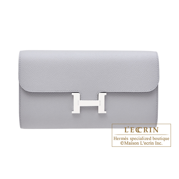 Hermes Constance Long To Go Blue glacier Epsom leather Silver hardware