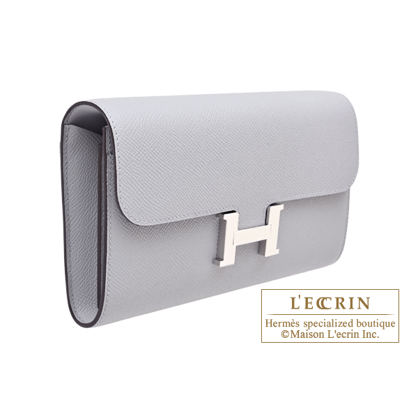 Hermes Constance Long To Go Blue glacier Epsom leather Silver hardware