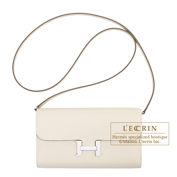 Hermes　Constance Long To Go　Craie　Epsom leather　Silver hardware