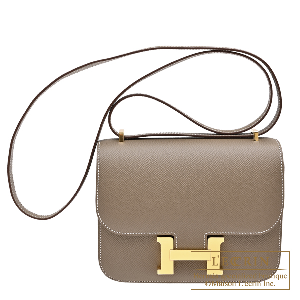 Hermes　Constance mini　Mirror　Etoupe grey　Epsom leather　Gold hardware