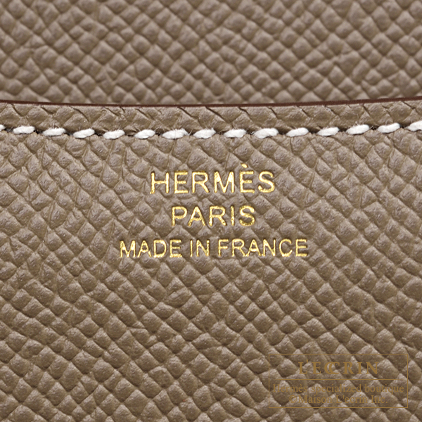Hermes Constance mini Mirror Etoupe grey Epsom leather Gold hardware