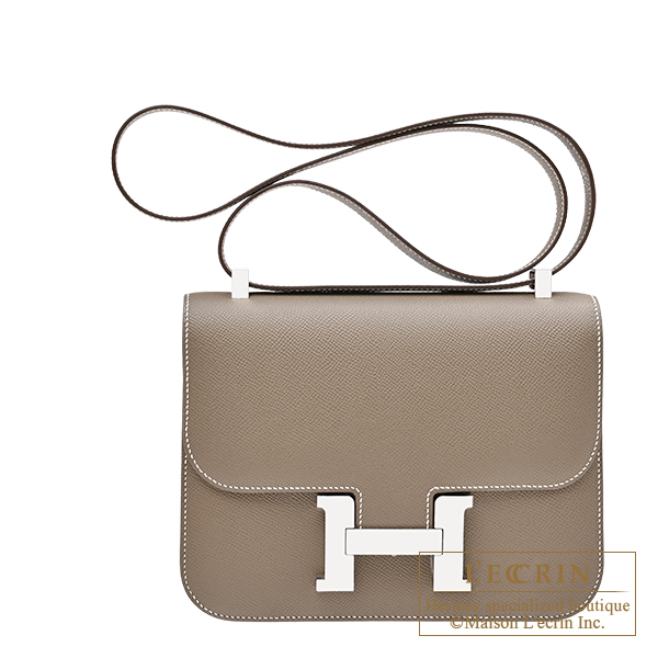 Hermes　Constance 1 24　Etoupe grey　Epsom leather　Silver hardware